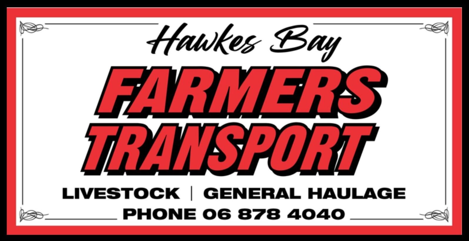 Hawkes Bay Farmers Transport logo - sponsors of the Hunterville Huntaway festival